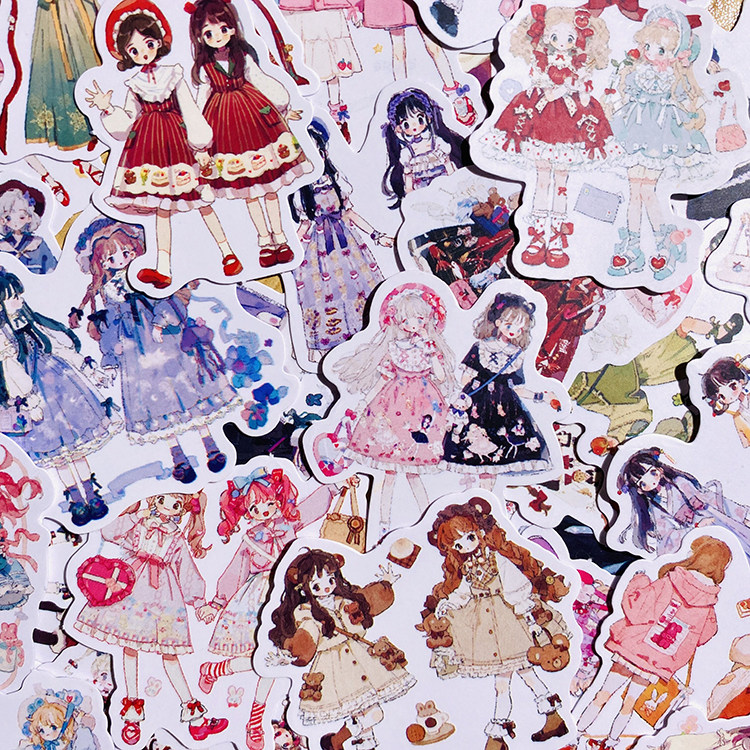 Hands Ledger Stickers Girlfriends Roletta Secondary Meta cute characters Fashion wear a daily little fresher hand account sticker