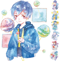 Three Crossings And Paper Tape New Pint Of Gold Special Oil Characters Fireflys Teenage Girl No Mark Hand Tent Material Sticker