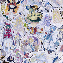 Hands Tent Characters Girl Stickers Watercolor Teenage Girl Loretta Princess Cute INS Wind Japan Wind Hand Bill Stickers