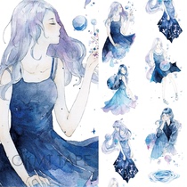 Split up the new seven days and paper adhesive tapes original hand account figures Blue Thoughts Decorate Paper Duct Tape Hand Tent Perimeter