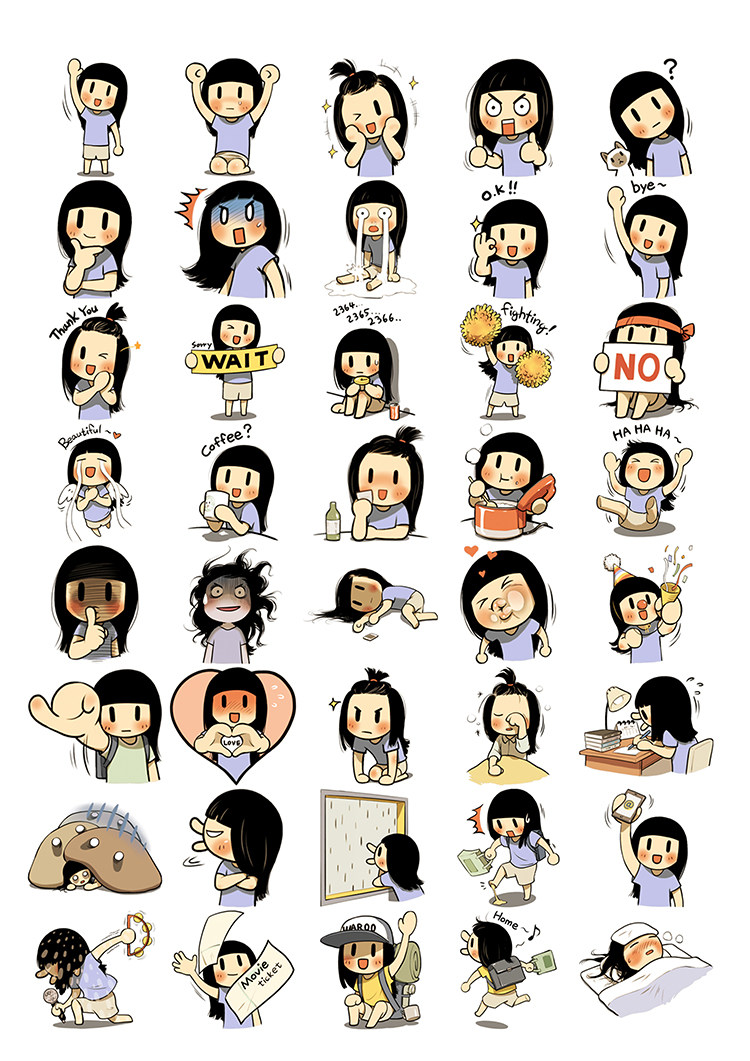 (Uncropped) Handbook stickers homemade A4 sulfate sulfate adhesive cartoon boy and girl 9
