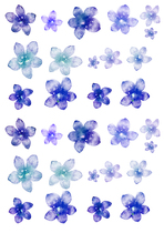 (Uncut) Handbill Stickers Homemade A4 Sulphuric Acid Paper Subgloss Adhesive Watercolor Cloud multisection 15