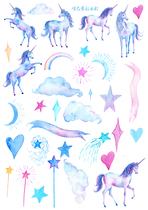 (Uncut) Handbill Stickers Homemade A4 Sulphuric Acid Paper Subgloss Adhesive Watercolor Cloud multisection 15