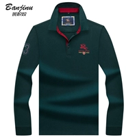 Áo thun mùa thu 2019 cho nam ve áo cotton dài tay Áo thun polo nam giản dị áo thun Paul top - Polo áo sơ mi polo