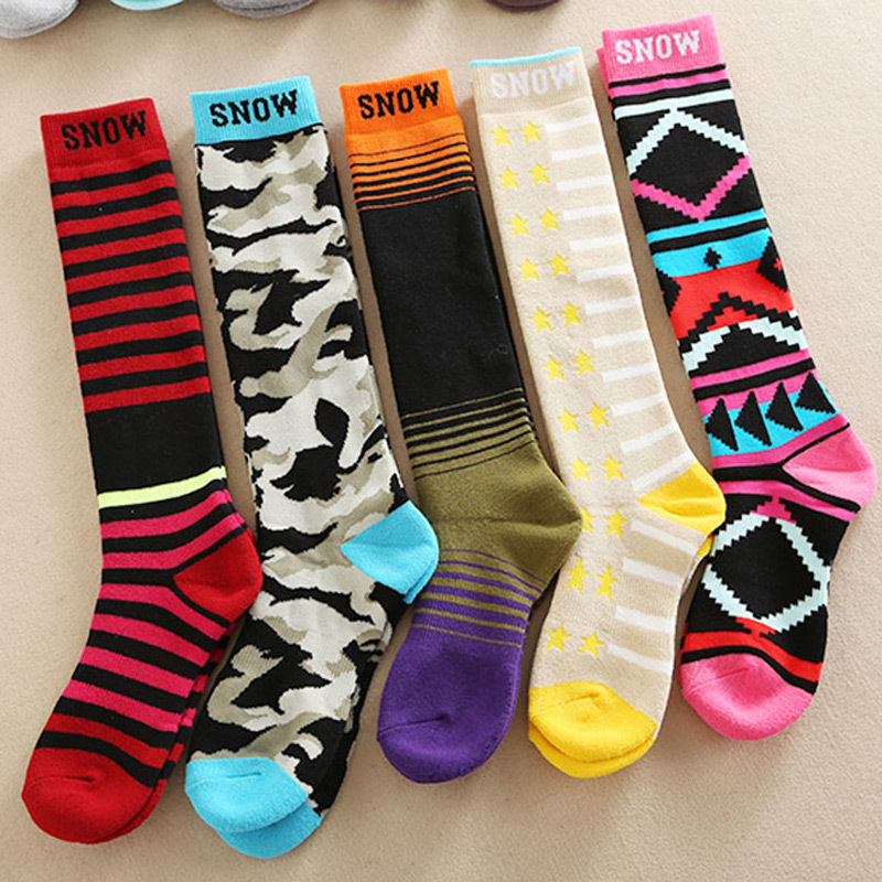 Men's and women's ski socks mountaineering stockings outdoor sports socks snowboarding socks thickened warm high tube long socks