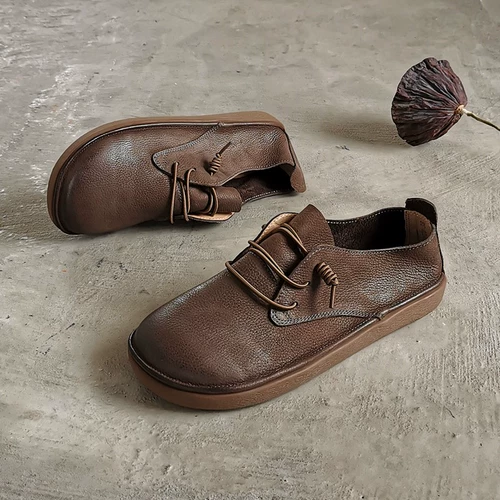 Кожаная низкая повседневная обувь, воловья кожа, мягкая подошва