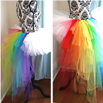 Halloween party costume unicorn skirt tutu tutu skirt in the big childrens skirt adult rainbow mesh skirt