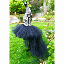LEDins European and American foreign trade adult skirt black tutu skirt adult gauze skirt Halloween party catwalk costume