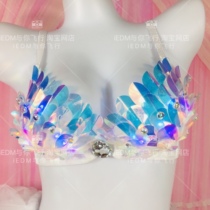 Mermaid Fish Scale Bra Luminous Top Disco Skirt Flash Tutu Skirt Suit Costume Custom Rave Costume