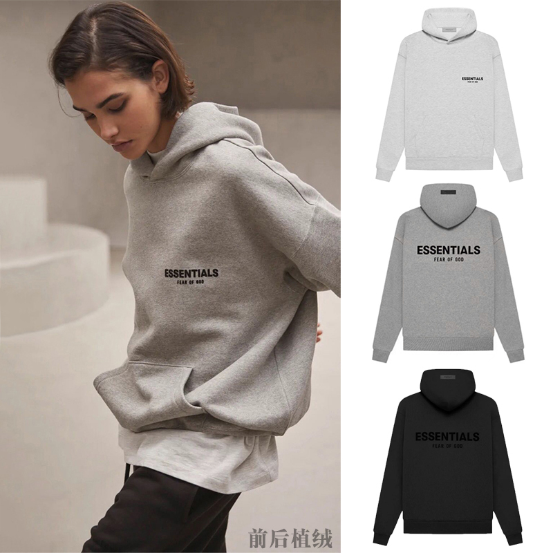 Fotigmanclub Essentials Season 8 Front-Panel Velvet-Lined Loose Hooded Sweatshirt