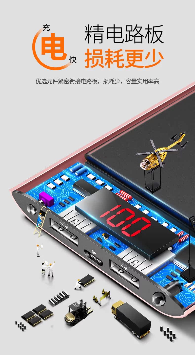 Sạc kho báu siêu mỏng di động nhỏ gọn sạc nhanh flash sạc dung lượng lớn điện thoại di động vội vàng cho vivo apple oppo chuyên dụng graphene mini dễ thương - Ngân hàng điện thoại di động sạc dự phòng anker