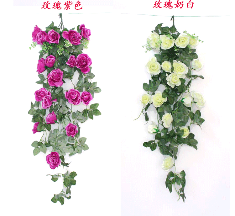 Cây treo hoa trang trí trong nhà treo tường treo hoa nhựa hoa mây phòng khách trang trí nhà mô phỏng giả xanh củ cải - Hoa nhân tạo / Cây / Trái cây hoa anh đào giả
