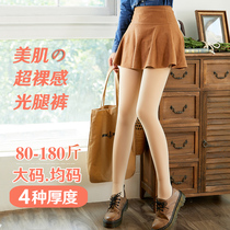 Autumn and winter flesh-colored velvet thickened leggings wear thin skin tone light legs pantyhose women warm artifact one-piece pants