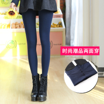 Spring and autumn new double-layer two-sided wear leggings plus foot socks double-sided wear leggings socks wear one-piece pants outside