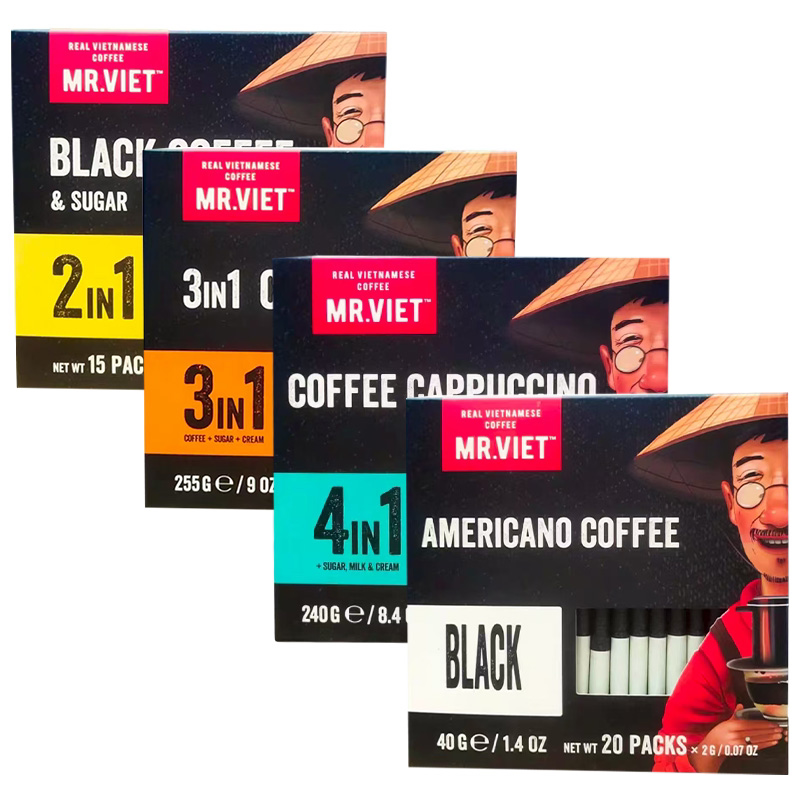 Mr. Viet Instant Coffee Imported from Vietnam, Strong Aroma, Refreshing and Anti-Drowsiness