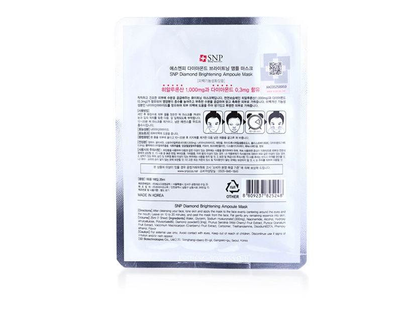 Sasa Hàn Quốc SNP Diamond Mask Whitening Moisturising Brightening Hyaluronic Acid Hydrating 10 viên - Mặt nạ