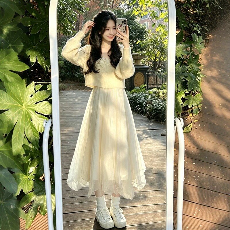 Autumn and Winter Skirts for Women, Long Skirts, Long Gauze Skirts, Super Fairy-Like Design, Asymmetrical Mesh Skirts, Stunning Travel Outfits