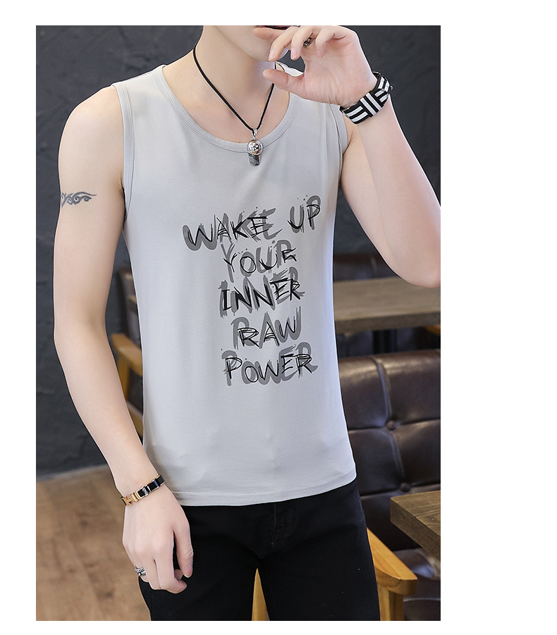 Vest nam xu hướng hè cổ tròn áo sơ mi cá tính cotton giản dị không tay áo thun trẻ trung Áo vest mỏng thấm mồ hôi - Lót áo lót thể thao