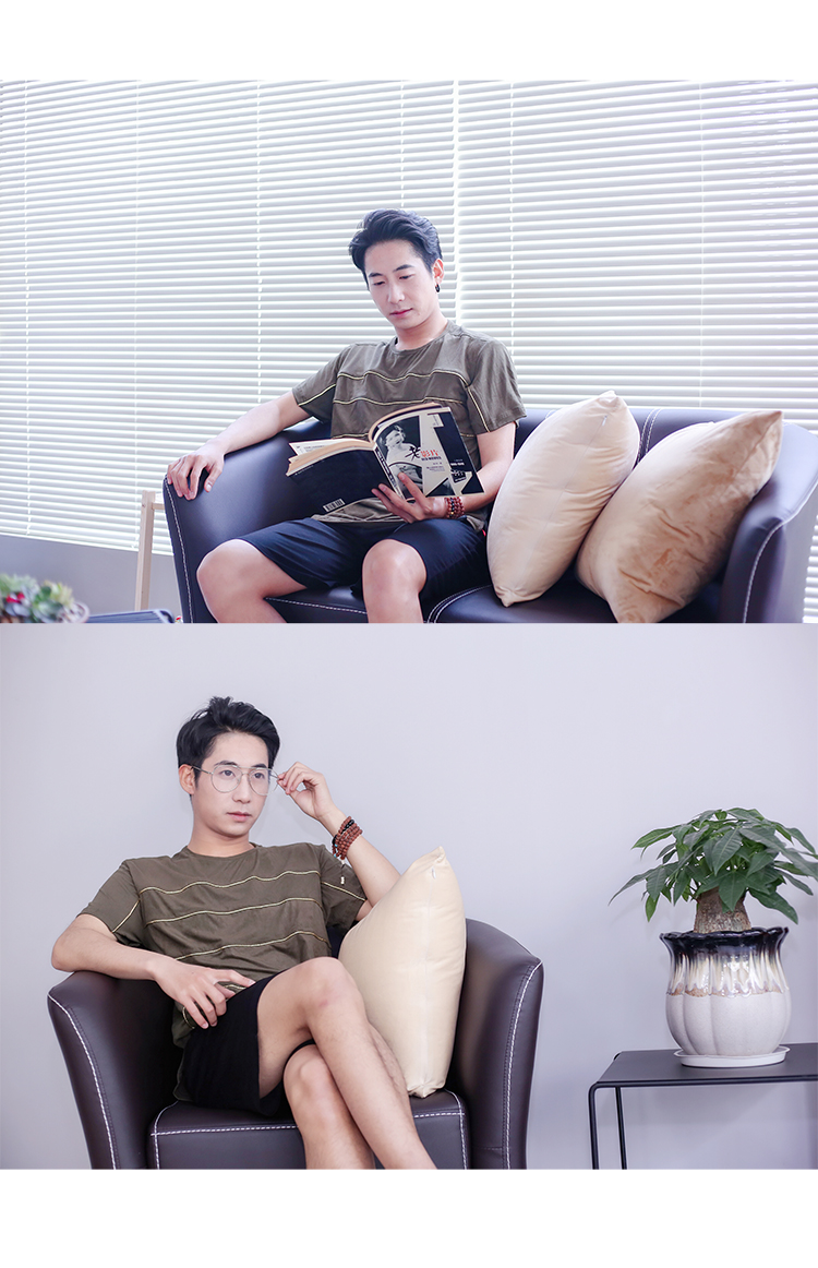 Bộ đồ ngủ nam Áo thun nam mùa hè Modal Cotton rộng Kích thước lớn tay áo ngắn nhà Đồ ngủ nam đồ nam