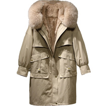 D-Winter frock wind big fur collar Parker fur women thickened warm jacket A5ADA4495 449579