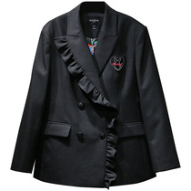 D-womens 2021 spring new item A2BAB1211 design sense wooden ear edge suit A2BAB121189