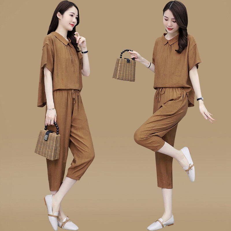 Casual fashion suit women's summer dress 2022 new temperament goddess fan clothes Western style age-reducing small fragrance two-piece suit