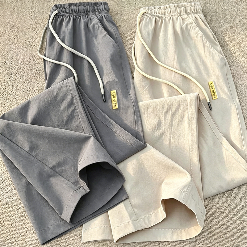 Men's Summer Pants, Plus Size, Loose Fit, Black and Gray, Trendy Sports Straight-Leg Quick-Dry Casual Long Pants for Men Men's Summer Pants, Plus Size, Loose Fit, Black and Gray, Trendy Sports Straight-Leg Quick-Dry Casual Long Pants for Men