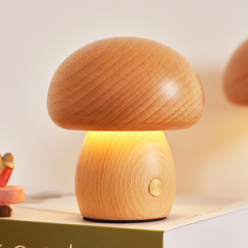 Solid Wood Mushroom Lamp Bedside Bedroom Sleep Student Dormitory Rechargeable Night Light Creative Eye Protection Gift Led Table Lamp Solid Wood Mushroom Lamp Bedside Bedroom Sleep Student Dormitory Rechargeable Night Light Creative Eye Protection Gift Led Table Lamp