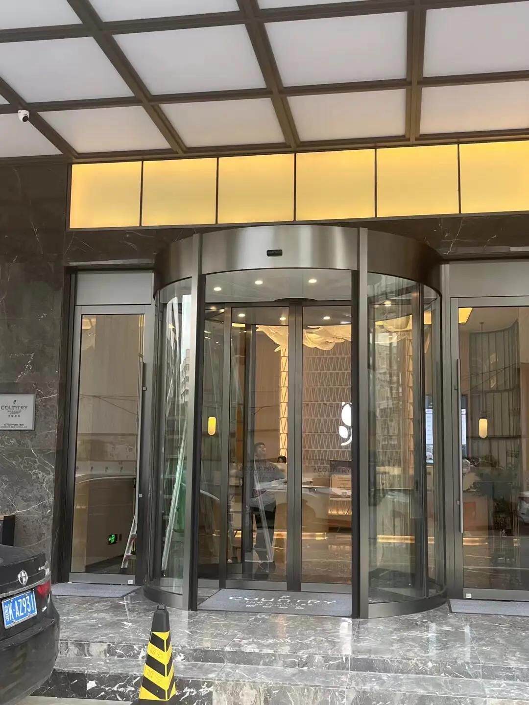 Системы Контроля Доступа Комплект 样品屋展示中心大门装修效果图 商用酒店会所办公大楼不锈钢地弹簧门