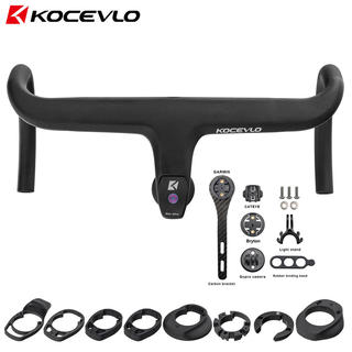Road bicycle carbon fiber bent handlebar, lightweight, one-piece, wind-breaking, fully hidden internal cable routing, carbon handlebar with computer holder