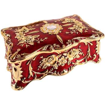 Russian imported metal extra-large jewelry box european-style lock-free double-layer jewelry jewelry box large-capacity storage box