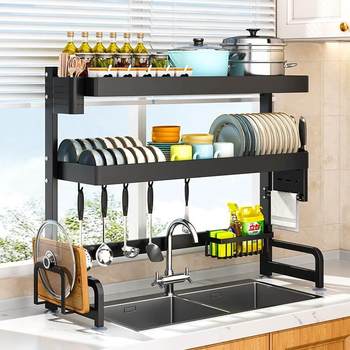 Sink storage rack kitchen multi-function drain rack countertop dish storage rack dish rack put dishes rack on sink