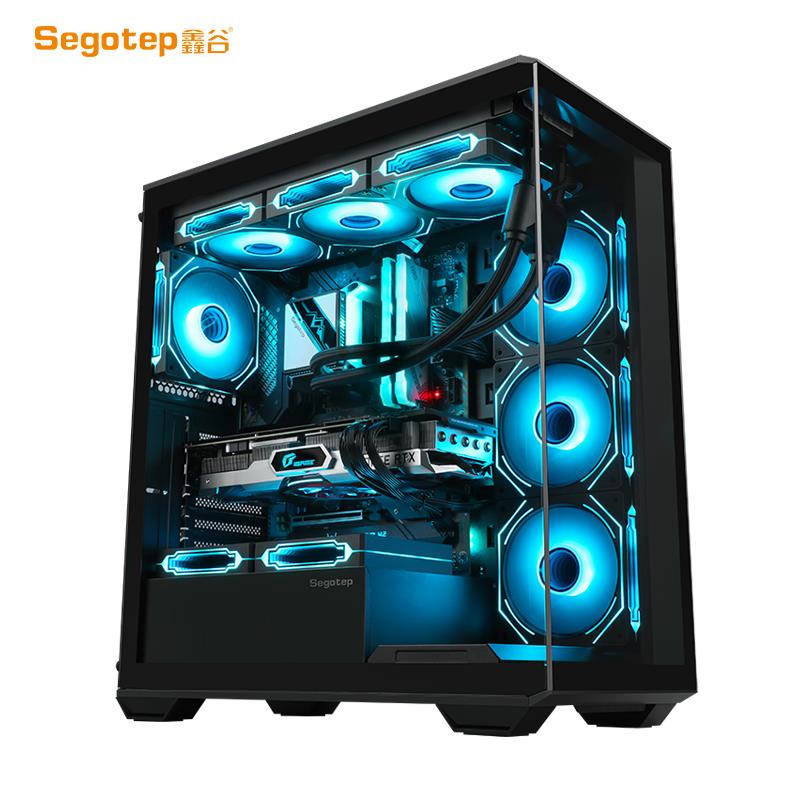 Xingu Wujie 1 sea view room chassis column-free desktop water-cooled white computer ATX glass side transparent large chassis