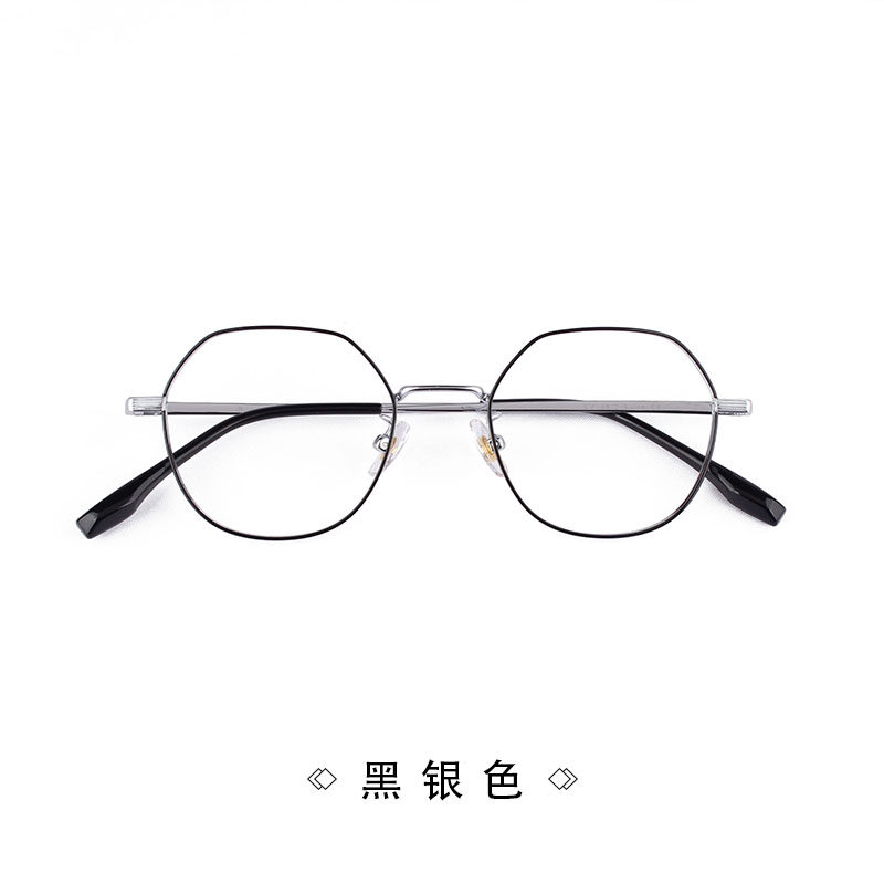 New wide edge ultralight beta titanium polygonal eye frames small frame frames with anti-Blu-ray myopia glasses men and women retro