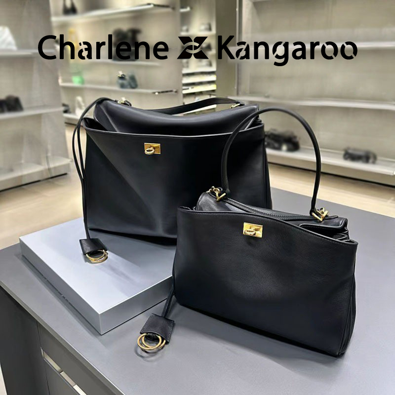 Dreammodel Original Genuine Leather Commuter Tote Bag for Women, High-End Lock Buckle Kelly Bag, Versatile Shoulder and Crossbody Bag