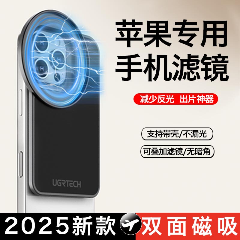 Suitable for iPhone 16 Apple Mobile Phones, Polarizing Lens, Adjustable Nd Light-Reducing Lens, Magnetic Filter Holder, 67mm Camera