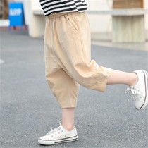 New Pindra Balara Boy Seven pants summer pants linen CUHK Tong shorts Childrens children Bottling Babies Big Crotch