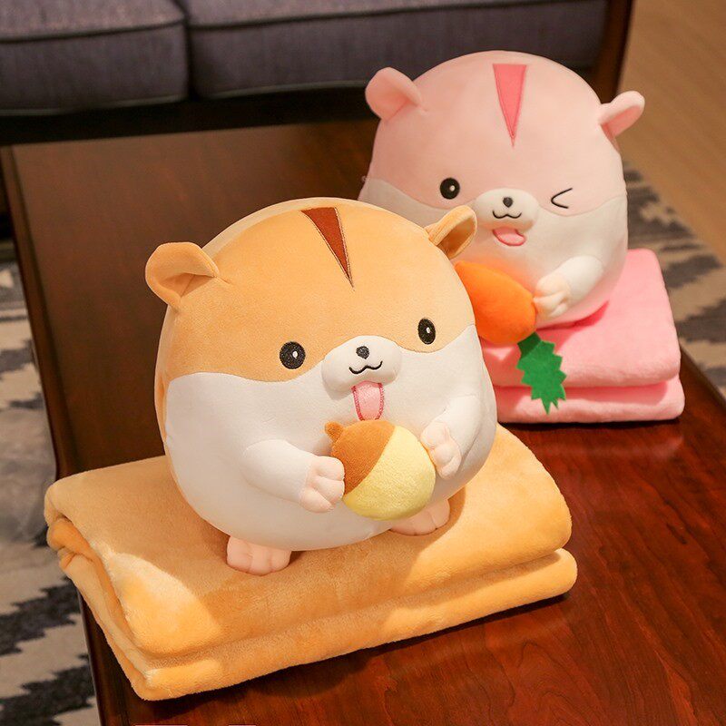 Japanese cute pillow quilt dual-use pillow car cushion blanket office three-in-one nap pillow