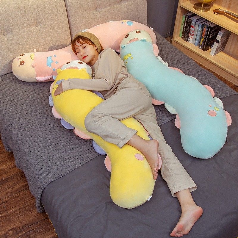 Japanese bedroom hug male and female children long strips of hair caterpillars with pillow can be removed and cute accompanied by sleeping side sleeping clips legs