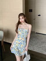 Korean version of dress with dress and hip womans new harness beauty back 2020 Summer dress for a small crummy short dress Sexy