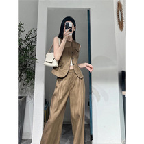 深圳南油夏装搭配一整套减龄洋气时尚女装高级感小香风马甲套装裤