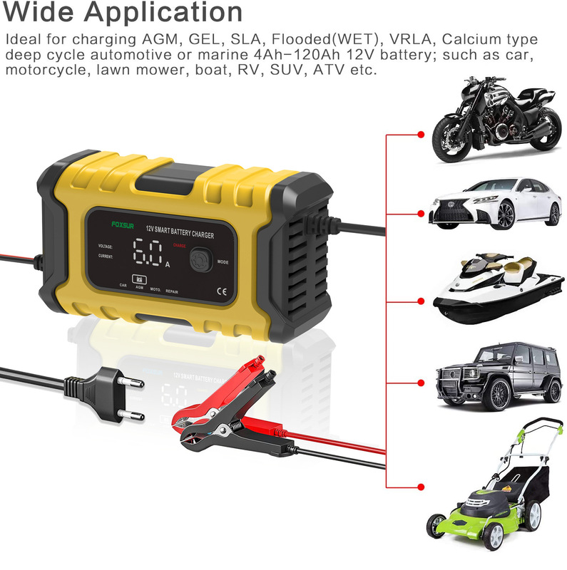 English 12V 6A Intelligent Car Battery Charger Car Battery Charger