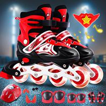 Childrens full set of skates boys skates adult inline roller skates girls roller skates adjustable flash
