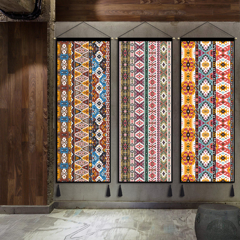 Homestay fabric decoration painting Bohemian ornaments ethnic style hanging cloth living room bedroom bedside background cloth tapestry