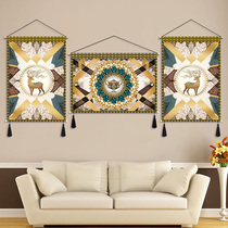 Nordic triple canvas art hanging painting Living room sofa background wall decoration Bedside painting Meter box occlusion Tapestry hanging cloth