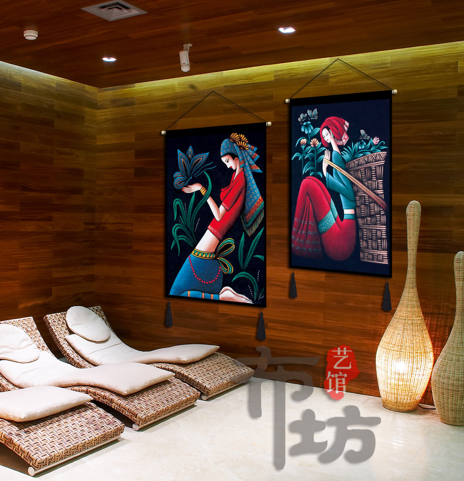 Гобелен 民宿装饰挂布民族风云南人物挂画旅馆酒店客栈卧室客厅布艺挂毯