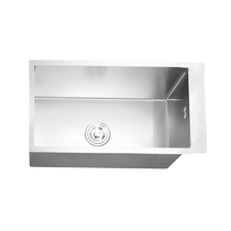 Customized kitchen sink large single tank SUS304 stainless steel custom-made sink vegetable basin double tank customized to single tank