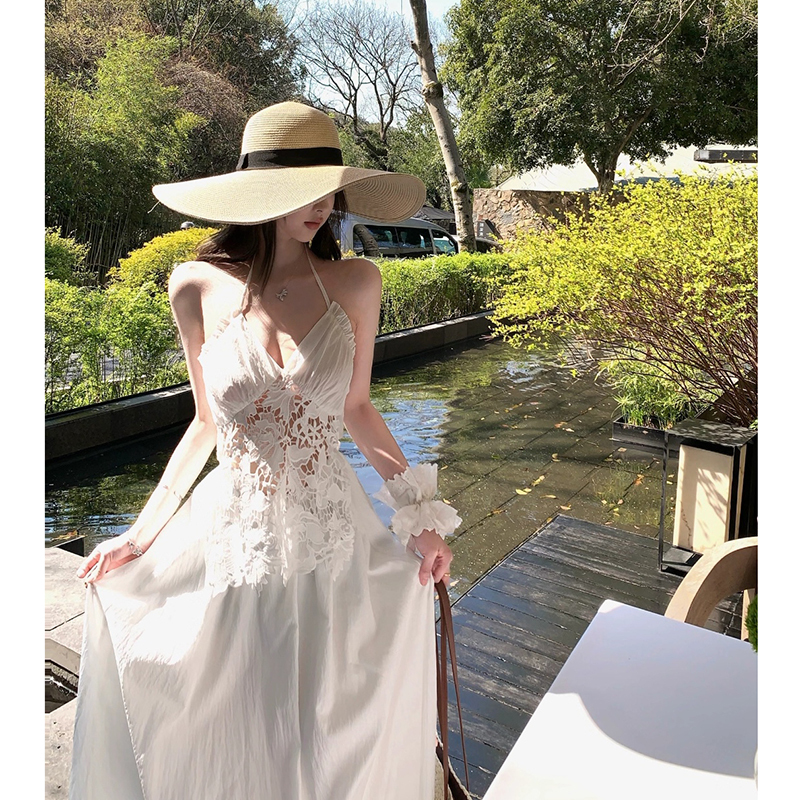 Yoyo Home Yoyo LAOSHU Stunning Beach Dress for Southeast Asia, White Vacation Dress for Women, Perfect for Island Outfits