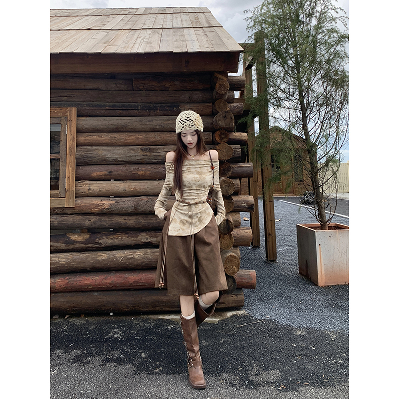 Northwest Xinjiang Sichuan-Western China Travel Outfit Wasteland Style Melard Set Irregular Tie-Dye Long-Sleeve Dress Spring Northwest Xinjiang Sichuan-Western China Travel Outfit Wasteland Style Melard Set Irregular Tie-Dye Long-Sleeve Dress Spring