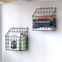 Bedside rack no holes on the wall shelf shelf dormitory wall snacks storage bed wall hanging basket